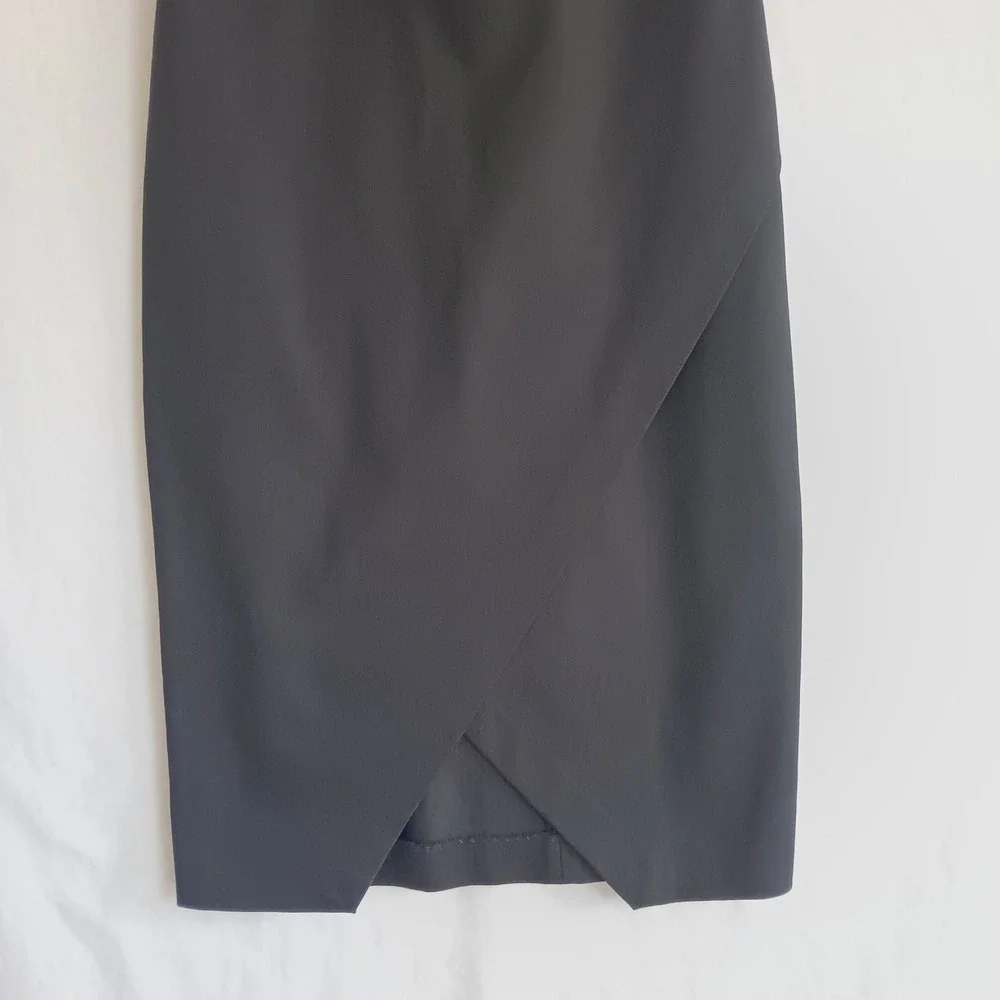 Banana Republic Envelope Dress Womens 8 Black Excellent Sleeveless Sheath 506673